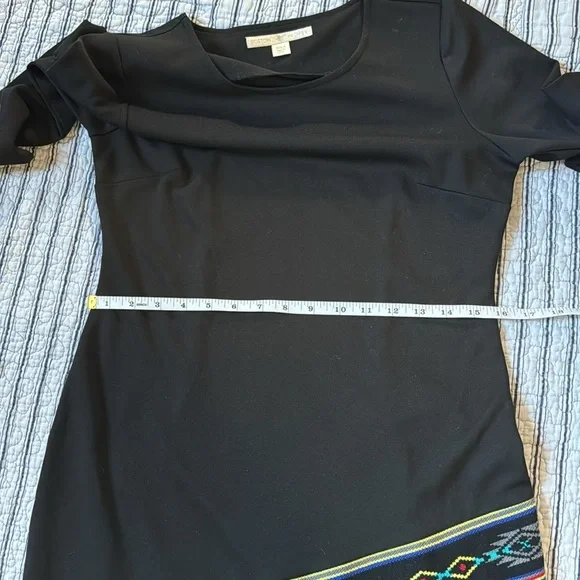 Boston Proper Sweater Knit Sheath Dress Long sleeve Aztec Tribal print size 4 - Picture 8 of 14